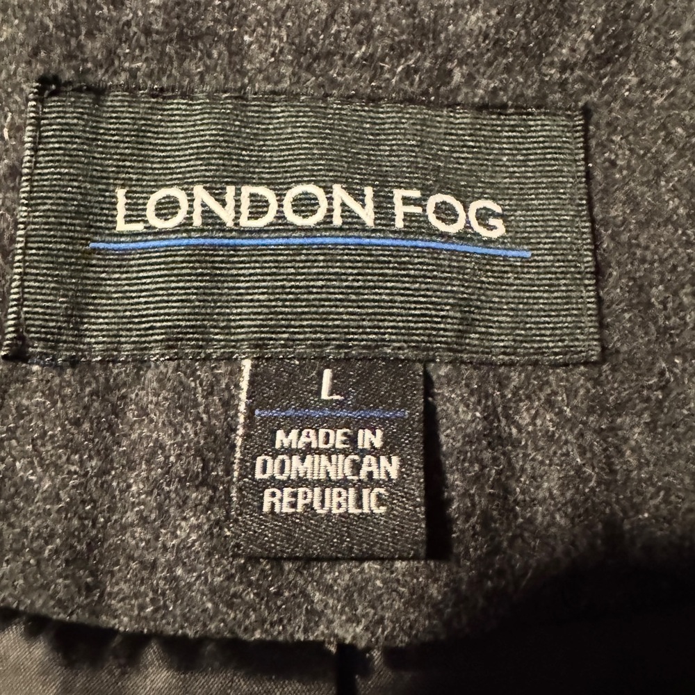 London Fog Womens Single-Breasted Wool Blend Size Large Charcoal grey coat - Picture 10 of 12